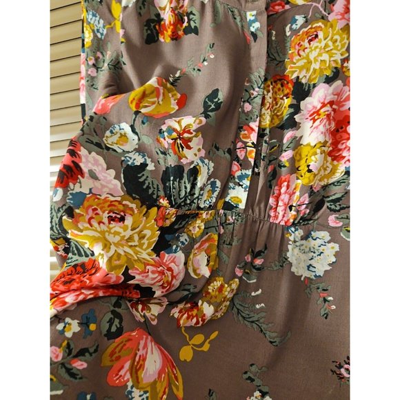 BNWOT Joules Size 10-12 Tunic Dress Top Floral ButtonUp 3/4 Sleeves Ruffle Waist - Picture 11 of 14